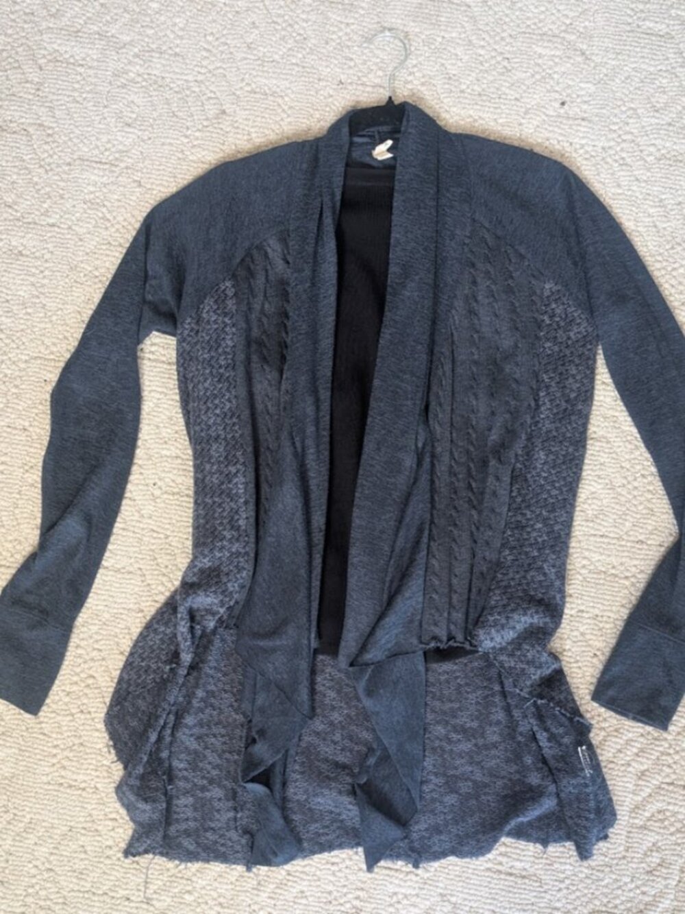 Anthropology. Soft mixed-texture waterfall cardigan. Lagenlook.